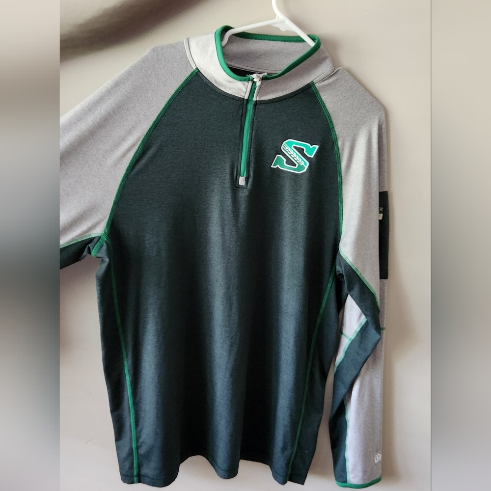 Dark Gray and Green Rough Riders Quarter-Zip